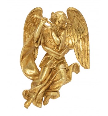 Angel with flute (467) gold leaf 17 cm.