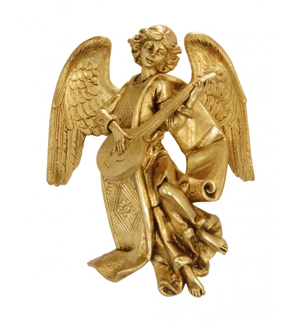 Angel with mandolin (470) gold leaf 17 cm.