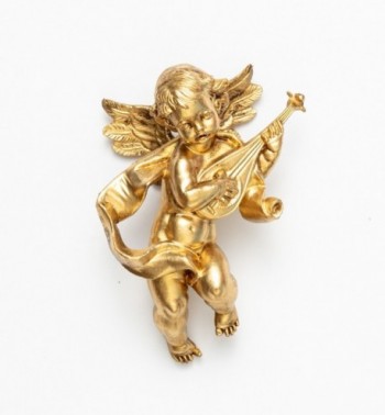 Angel with mandolin (65) golden type 11 cm.