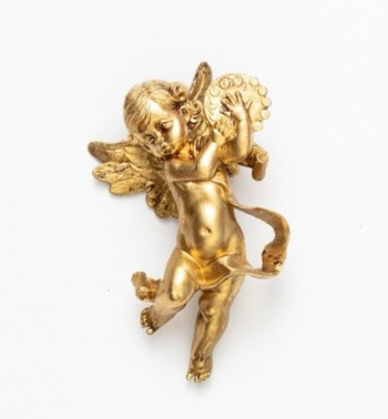 Angel with tambourine (266) golden type 11 cm.