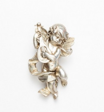 Angel with mandolin (365) silver leaf 22 cm.