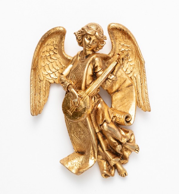 Angel with mandolin (367) gold leaf 21 cm.