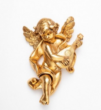 Angel with mandolin (666) gold leaf 36 cm.