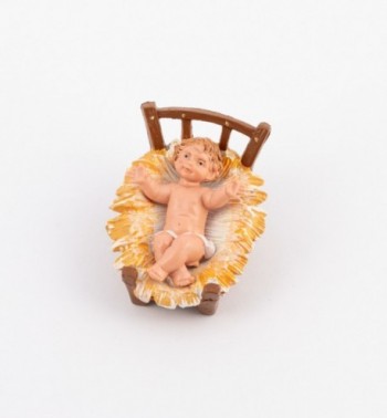 Child and crib for creche traditional colours 10 cm.