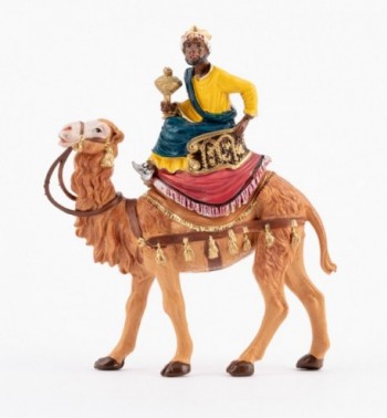 King on camel (9) for creche traditional colours 10 cm.