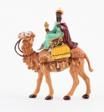 King on camel (10) for creche traditional colours 10 cm.
