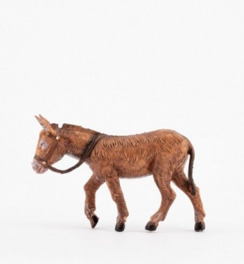 Brown standing donkey for creche 12 cm.