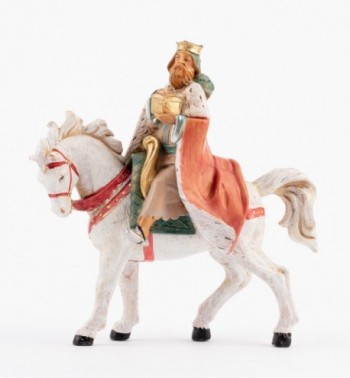 King on horse for creche 12 cm.
