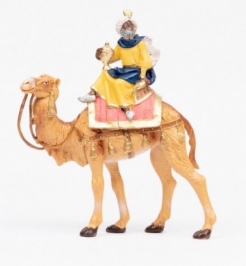 King on camel (3) for creche traditional colours 19 cm.
