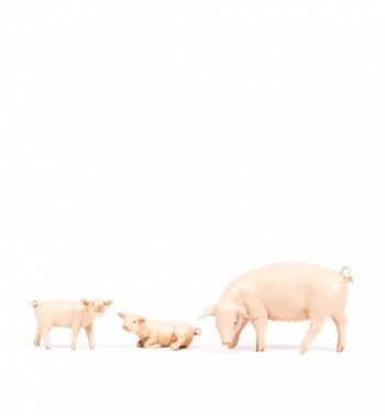 Pig family for creche 19 cm.