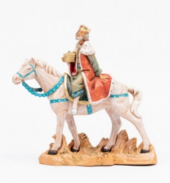 King on horse for creche 19 cm.