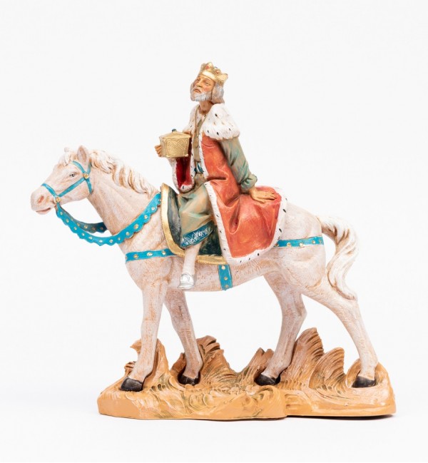 King on horse for creche 19 cm.