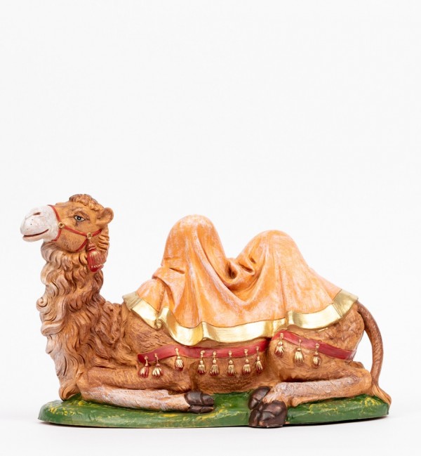 Sitting camel for creche traditional colours 30 cm.