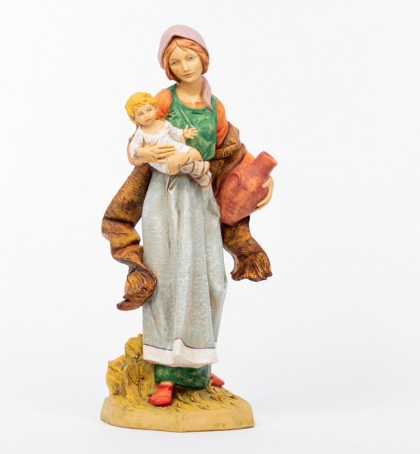 Shepherdess (2) in resin for creche 65 cm.