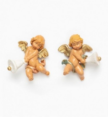 Angels with bell (296-7) 7 cm.