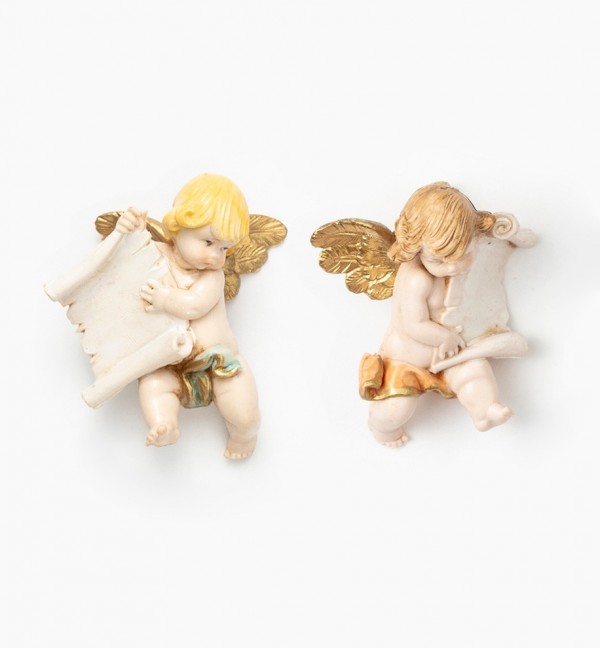 Angels with parchment (396-7) porcelain type 7 cm.