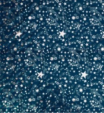 Rolled silver stars sky sheet 100x70 cm.