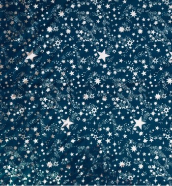 Rolled silver stars sky sheet 100x70 cm.