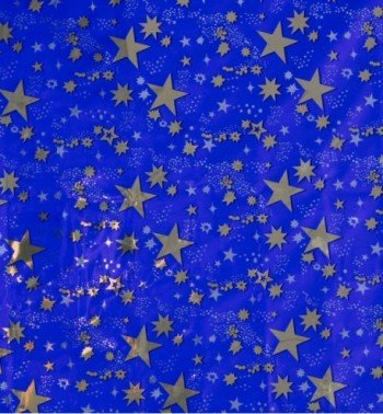 Rolled gold stars sky sheet 100x70 cm.
