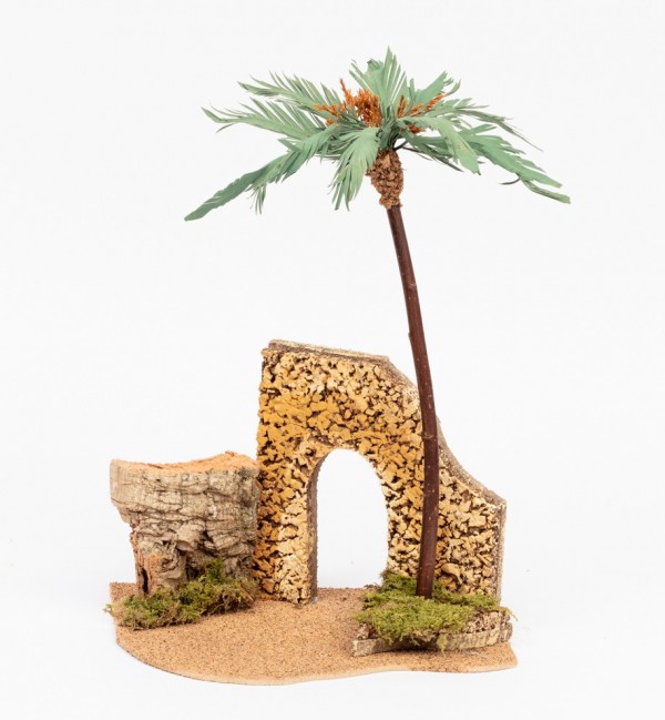 Wood ruins with palms n.857 for 12 cm.