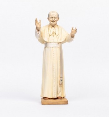 Pope John Paul II with skull-cap in resin 46 cm.