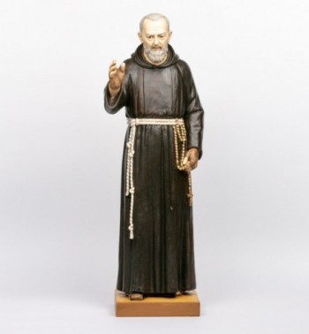 Padre Pio in resin 100 cm.