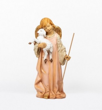 Angel with lamb in resin for creche 125 cm.