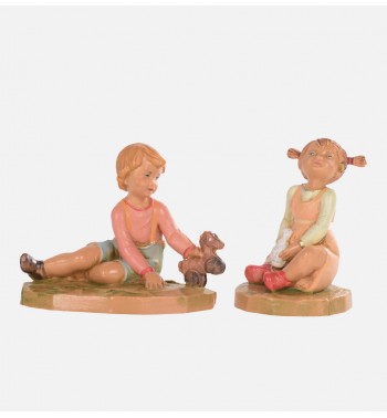 Shepherds (725-727) for creche 12 cm. with lithographed box