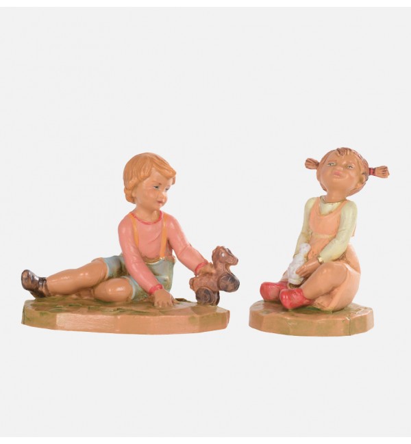 Shepherds (725-727) for creche 12 cm. with lithographed box