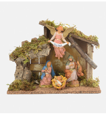 Stable n.255/L with 4 pieces for creche 12 cm.